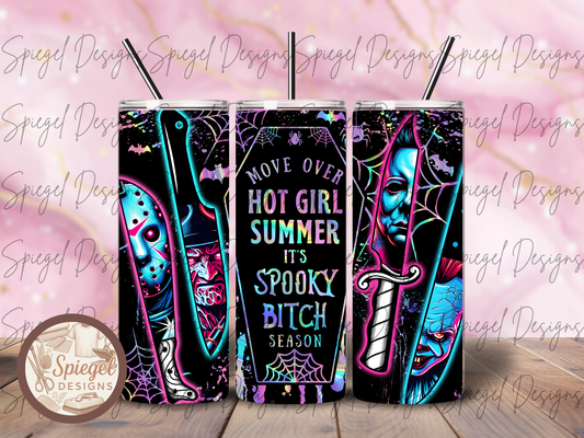 20oz Neon Horrors 'Spooky B!!ch' Stainless Steel Tumbler