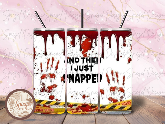 20oz Red Drip Caution Tape Stainless Steel Tumbler